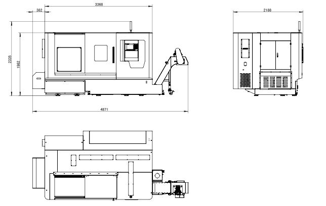 XD-V80K长轴刀塔尾顶数控车床(结构图)