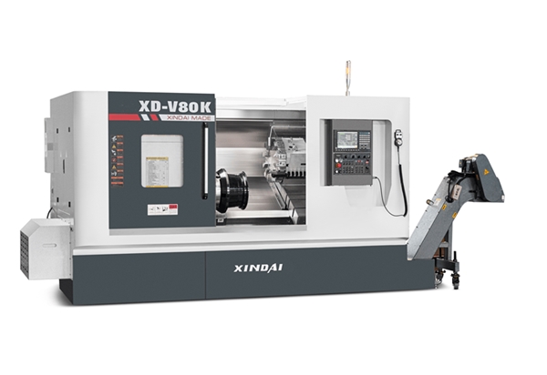 XD-V80K-890 长轴刀塔尾顶数控车床（最大加工长度890mm，最大棒料通孔直径Φ90mm）