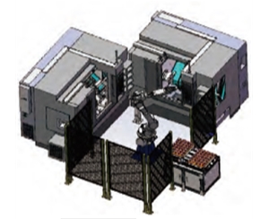 1拖2六轴关节机机器人陈列交接式料盘