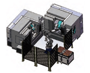 1拖2六轴关节机机器人陈列交接式料盘
